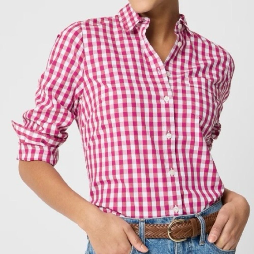 NWT J. Crew Gingham Button-Down Shirt XS